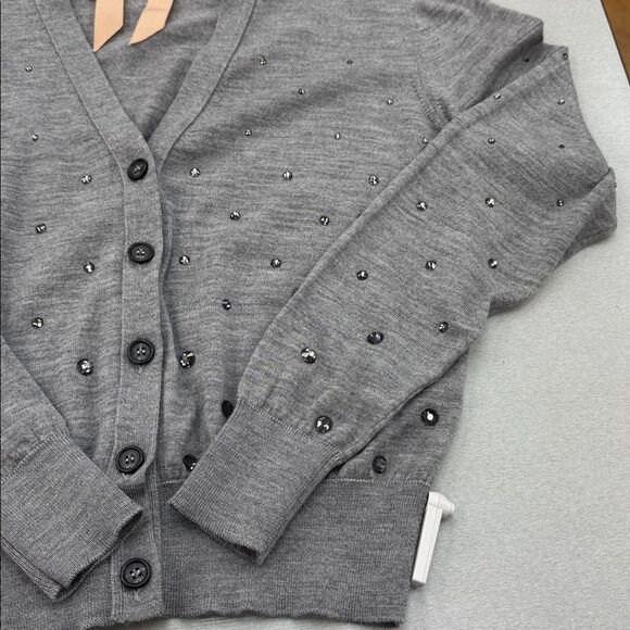 Stylish Gray Cardigan with Beaded Details - Picture 5 of 10
